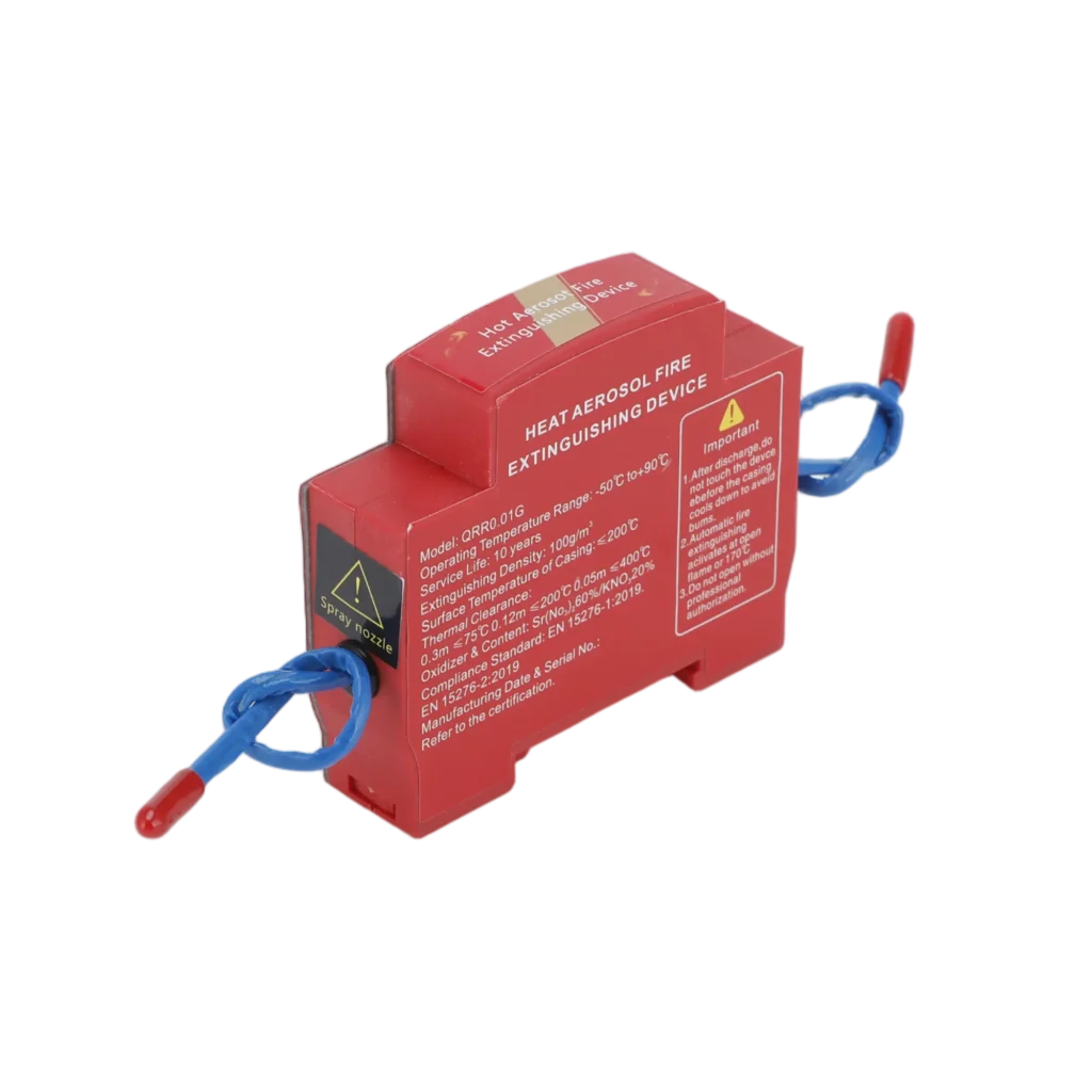 Heat-activated aerosol fire suppression device for electrical cabinets