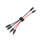 4-to-2 solar panel splitter connector for two parallel PV circuits