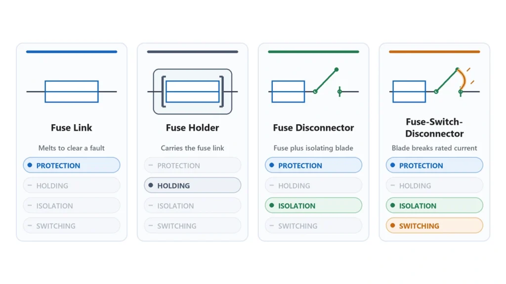 DC fuse disconnector vs fuse holder comparison
