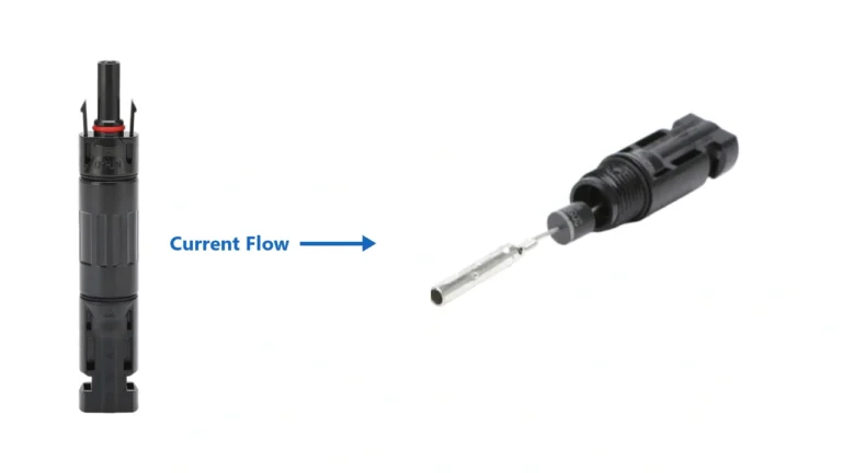 MC4 diode connector for solar PV reverse current blocking